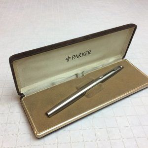 Parker Fountain Pen in Brushed Steel in Original Box. New without tags unused